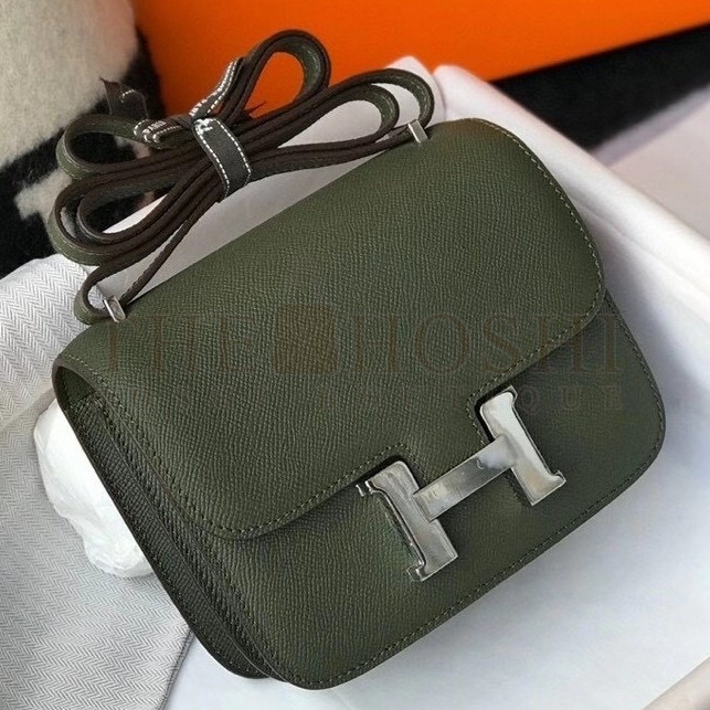 H**me5 Mini Constance 18cm Epsom Vert Olive Bag Master Quality