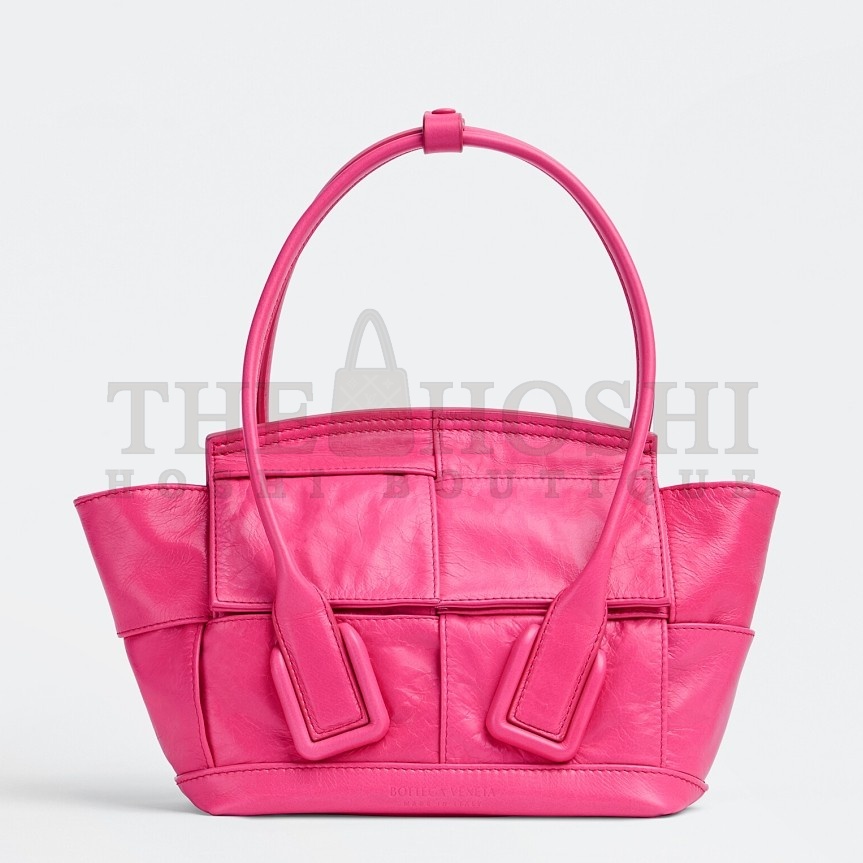 B0tt*ga Ven*ta Arco Mini Bag In Pink Intrecciato Leather Master Quality
