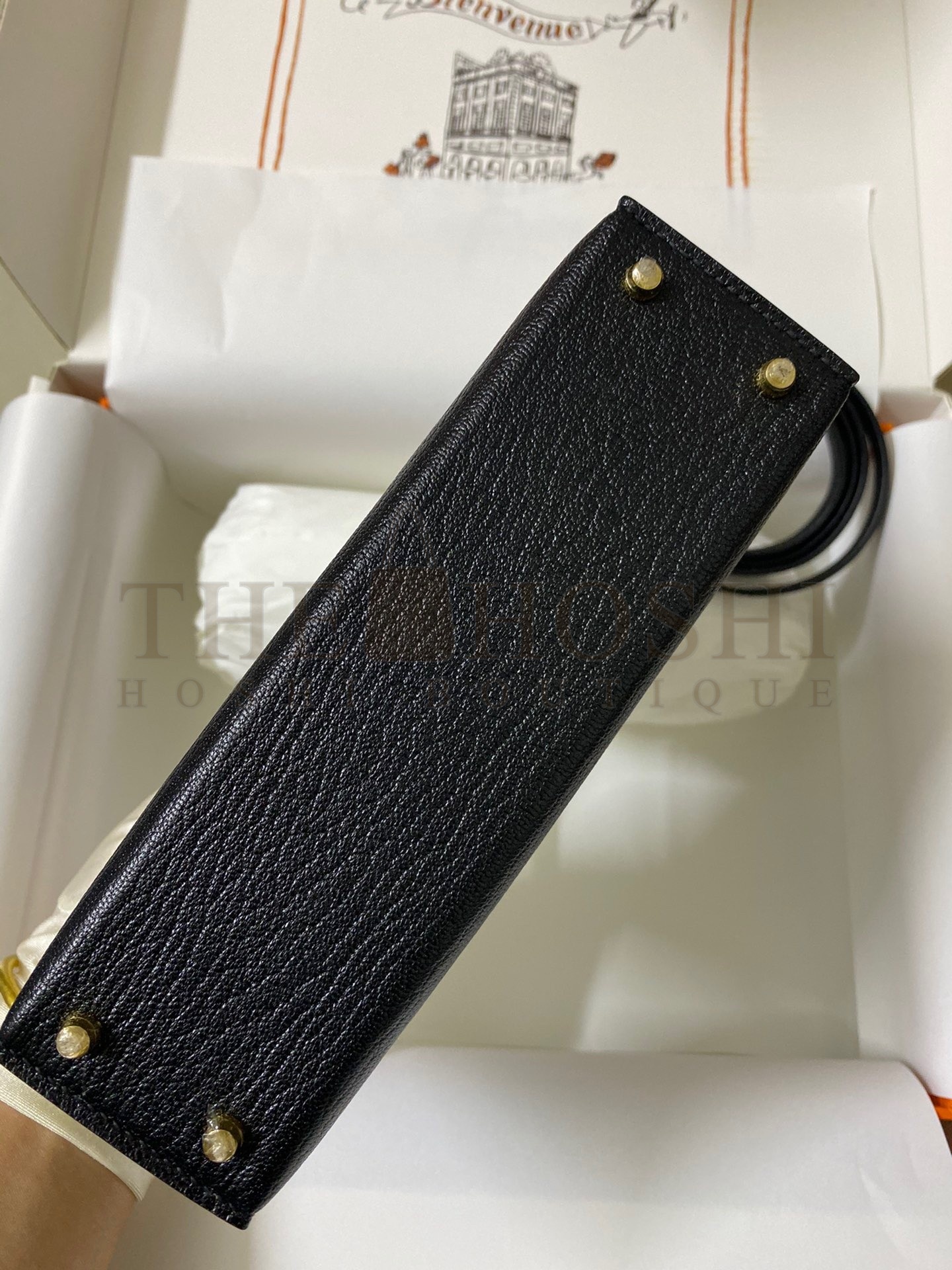 H**me5 Kelly Mini II Sellier Handmade Bag In Black Chevre Mysore Leather Master Quality