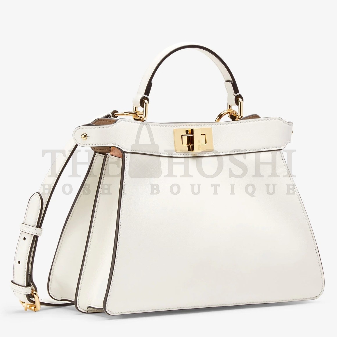 F**di Peekaboo ISeeU Small Bag In White Calfskin Master Quality