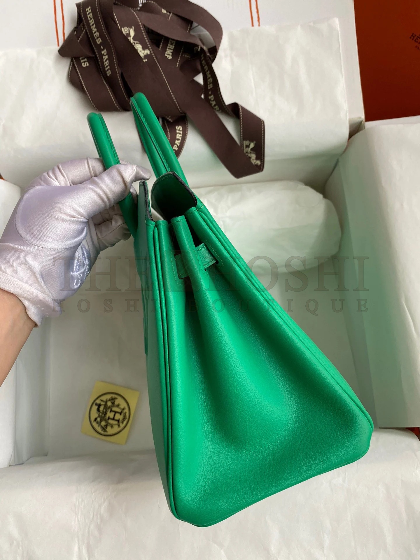 H**me5 Shadow Birkin 25 Limited Edition Bag In Green Swift Calfskin Master Quality