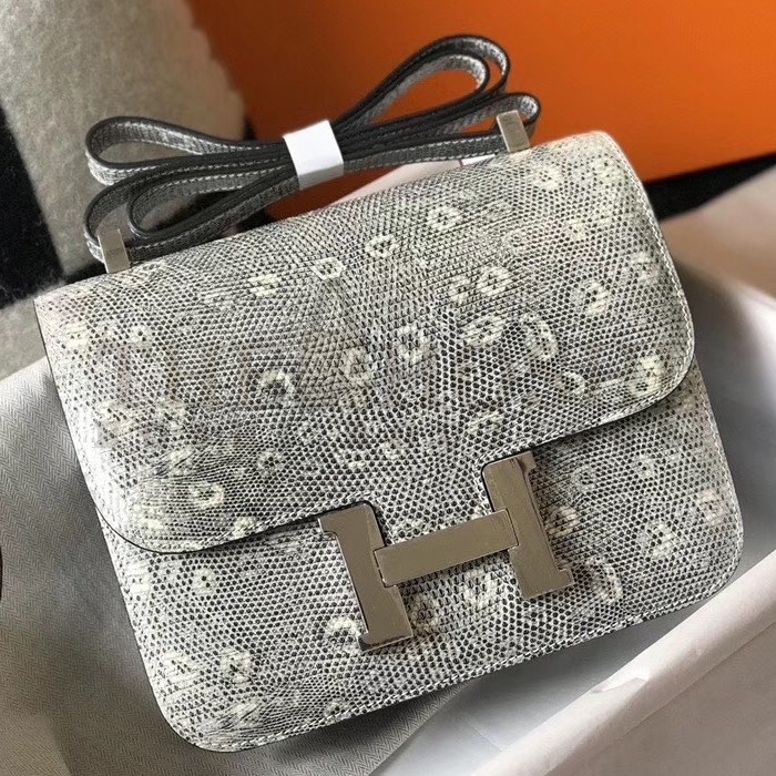 H**me5 Constance 24cm Bag In Ombre Embossed Natural Lizard Master Quality