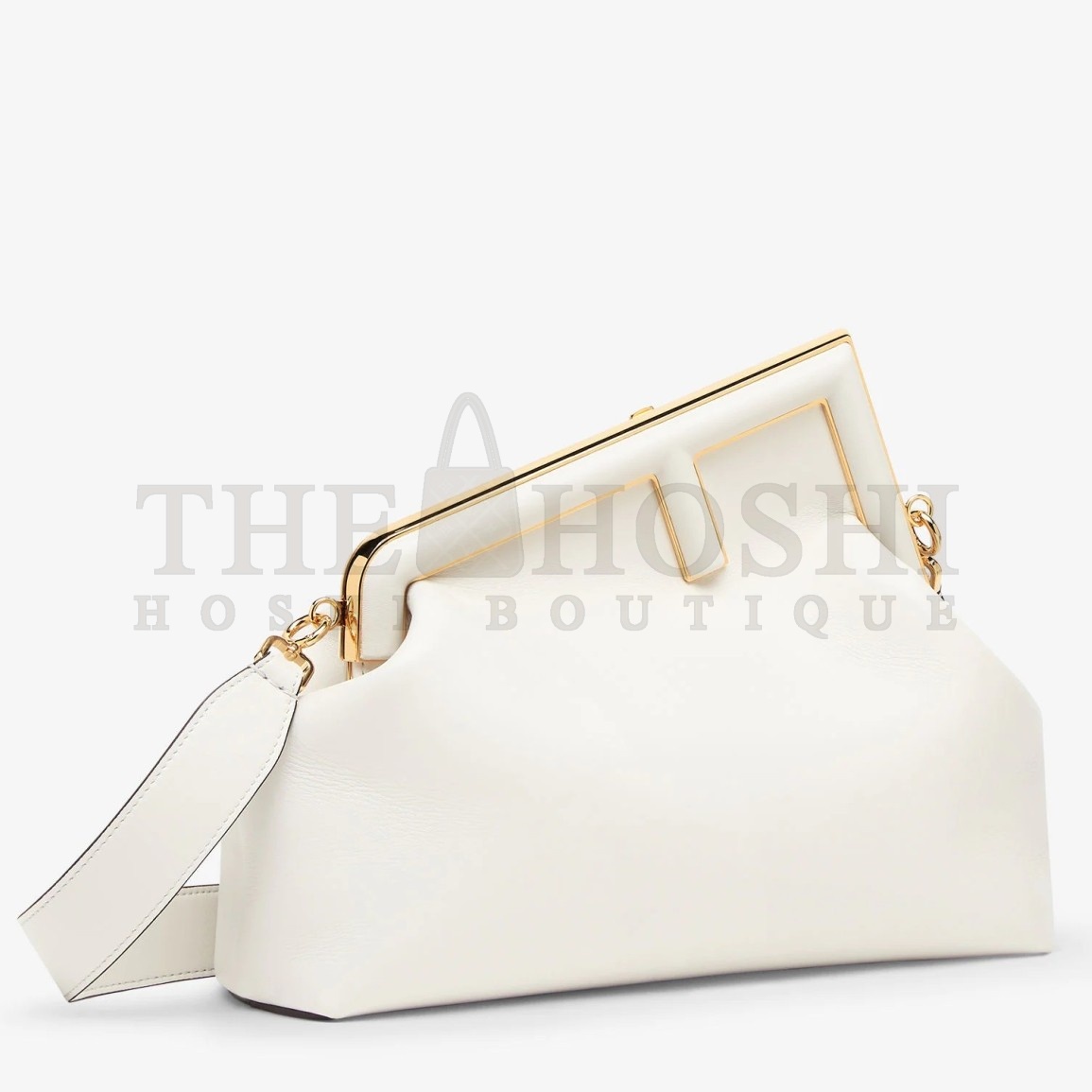 F**di First Medium Bag In White Nappa Leather Master Quality