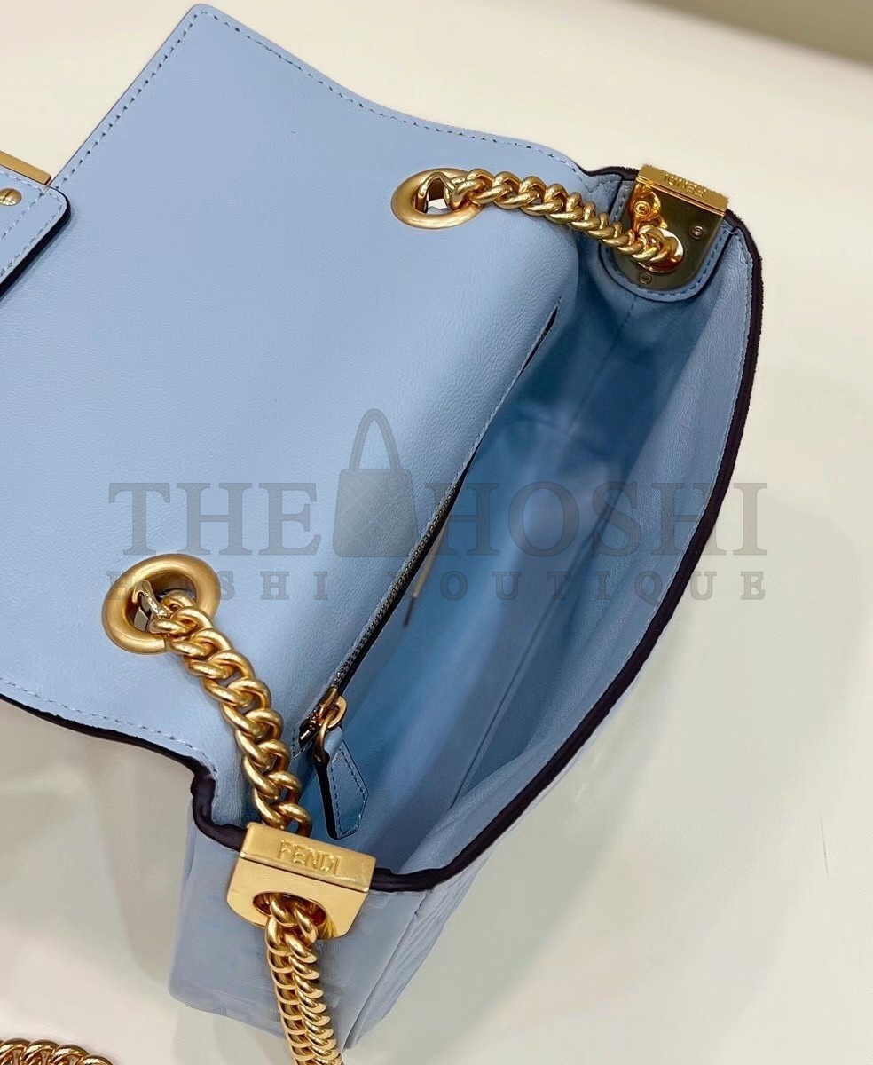 F**di Baguette Chain Midi Bag In Blue Nappa Leather Master Quality