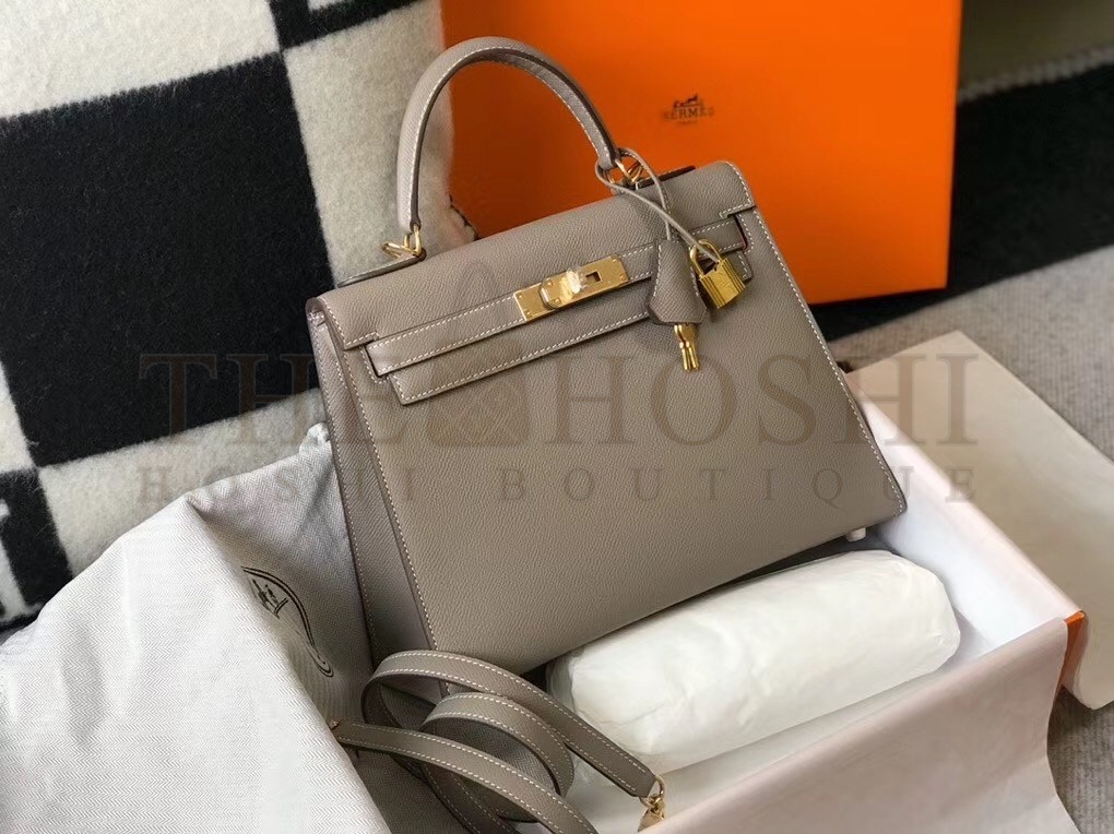 H**me5 Gris Asphalt Epsom Kelly 28cm Sellier Bag GHW Master Quality