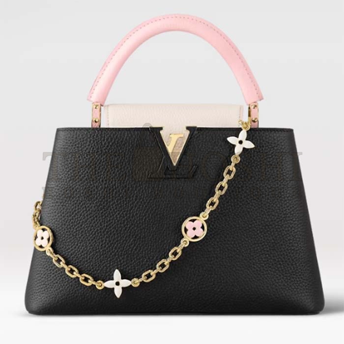 L0vis Vvtt0n LV Women Capucines MM Handbag Black Pink Taurillon Leather Master Quality