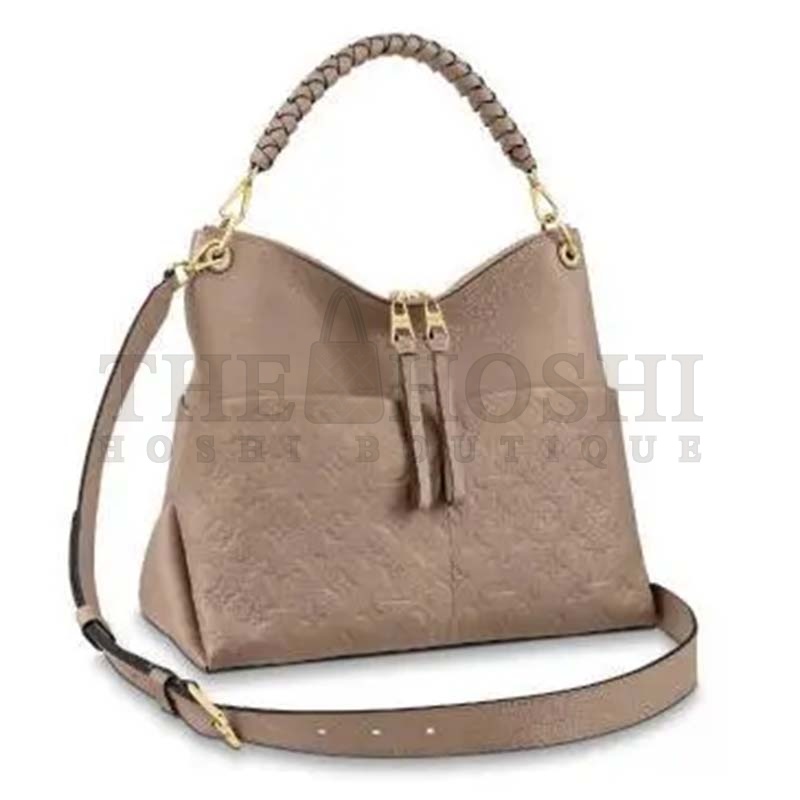 L0vis Vvtt0n LV Women Maida Hobo Handbag Tourterelle Gray Embossed Grained Cowhide Master Quality
