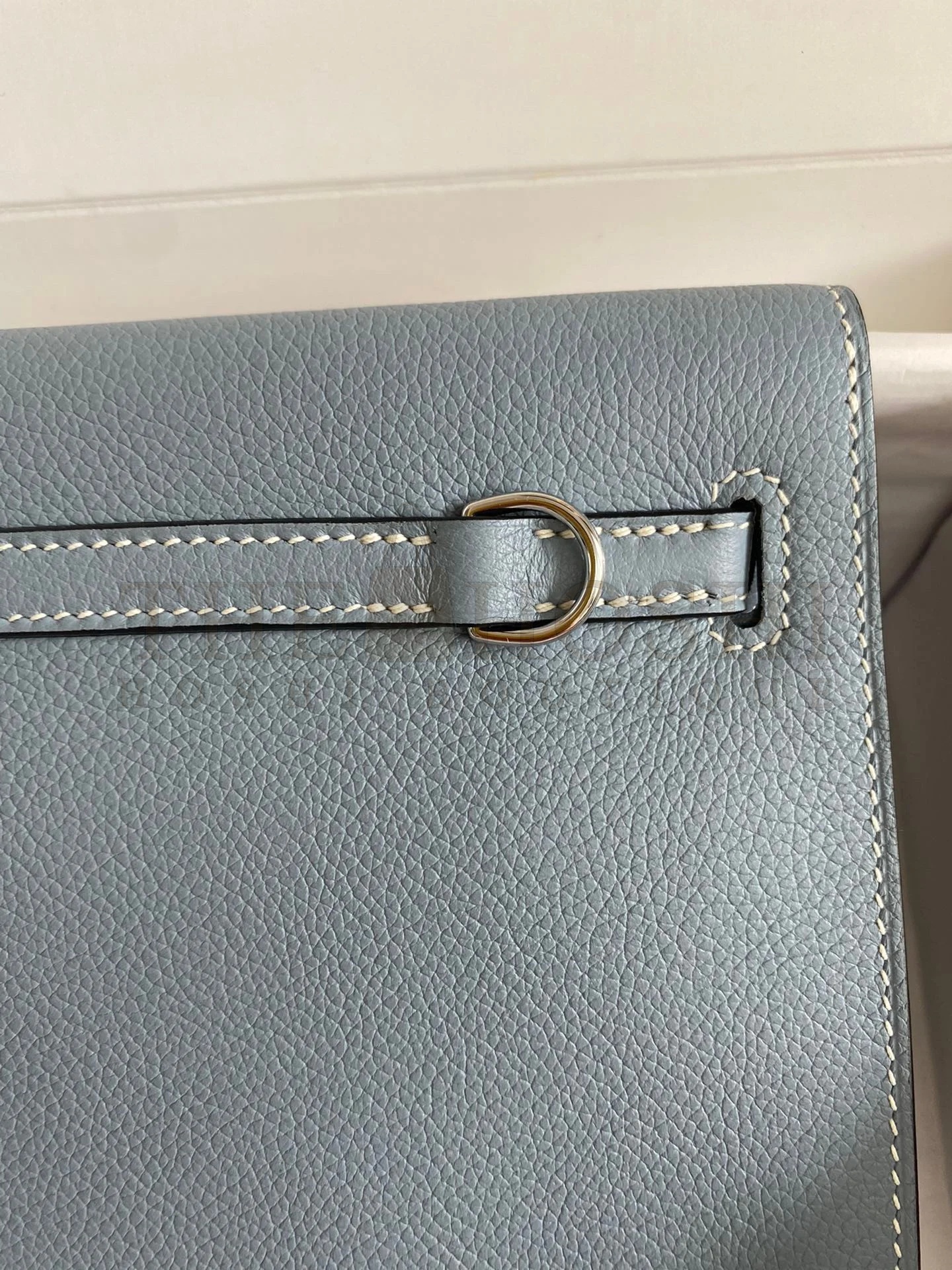 H**me5 Kelly Danse II Handmade Bag In Blue Lin Evercolor Calfskin Master Quality