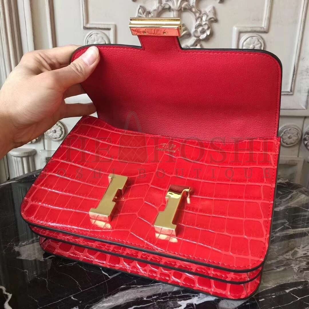 H**me5 Cherry Constance MM 24cm Crocodile Bag Master Quality