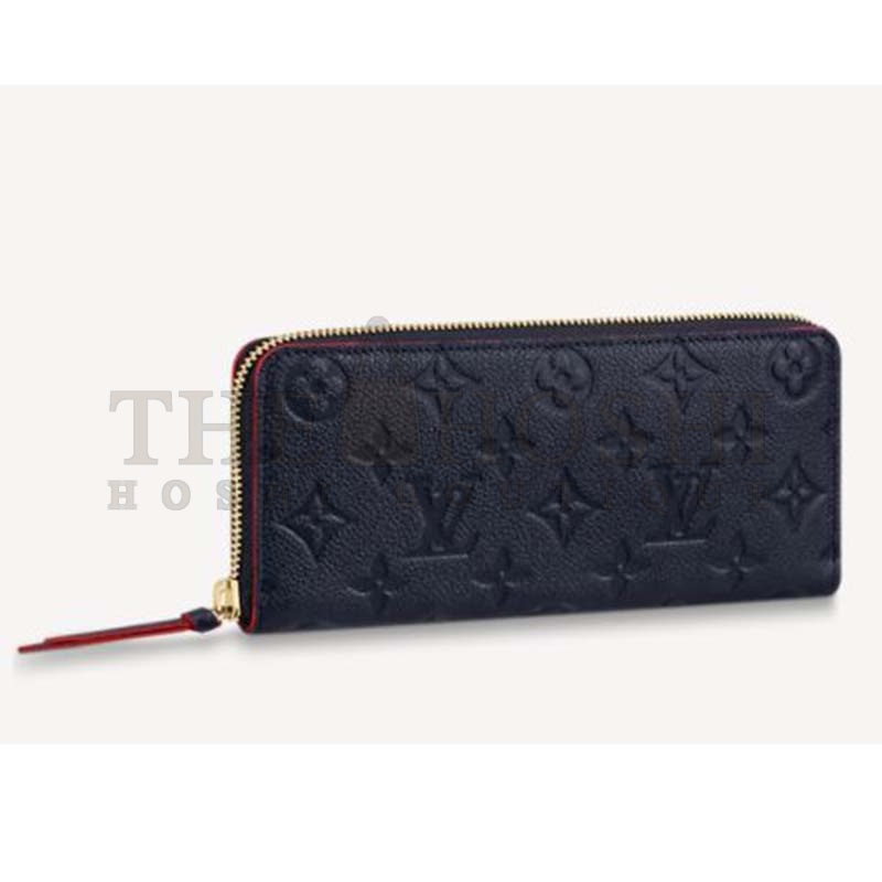 L0vis Vvtt0n LV Unisex Clémence Wallet Marine Rouge Monogram Empreinte Embossed S*pple Grained Cowhide Master Quality