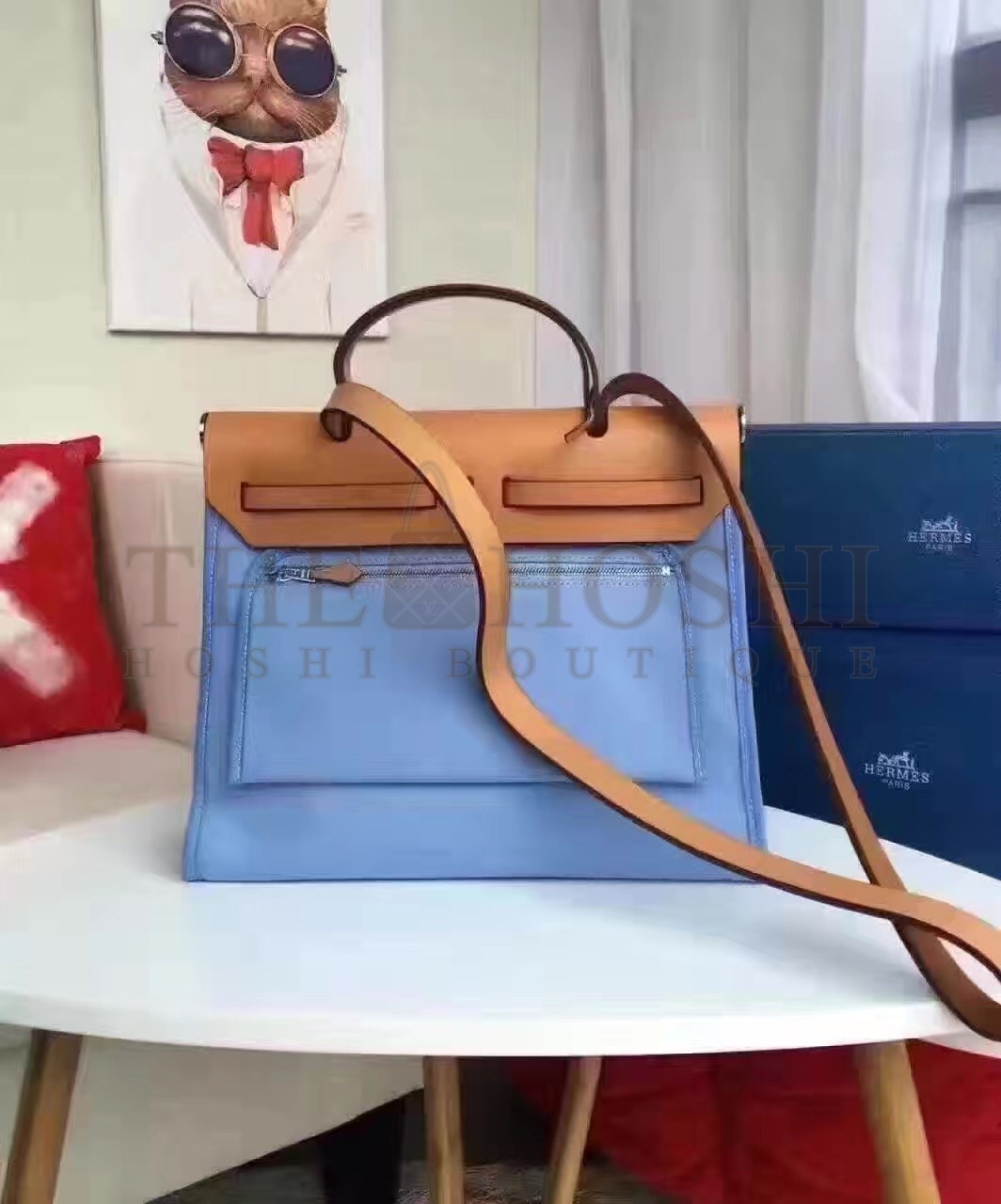 H**me5 Herbag Zip PM 31cm Bag In Celeste Canvas Master Quality