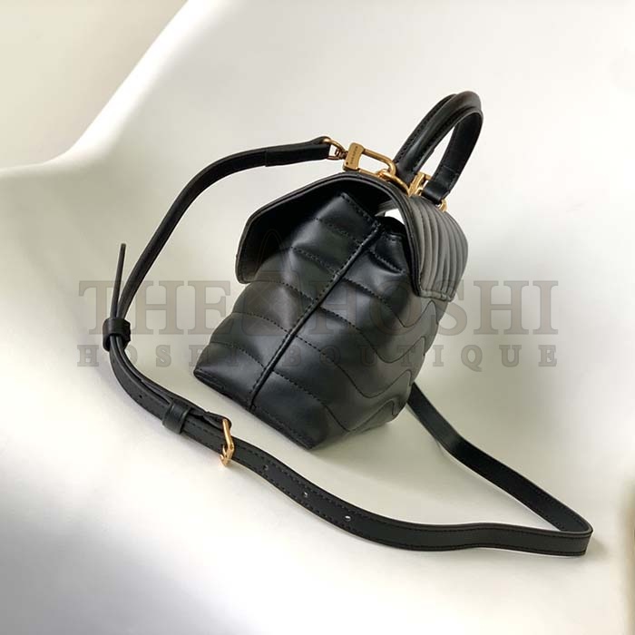 L0vis Vvtt0n LV Women Hold Me Top-Handle Bag Black Smooth Cowhide Leather Master Quality