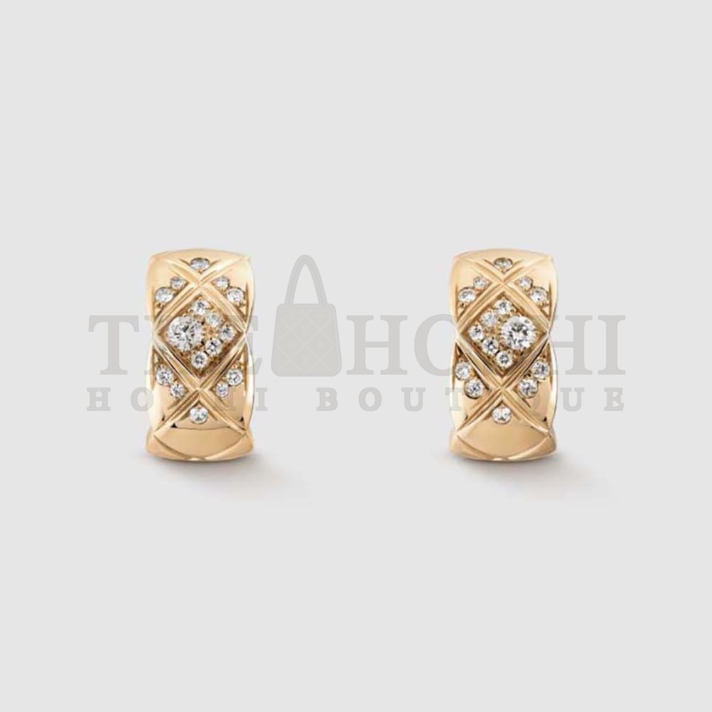 Ch**el Women Coco Crush Earrings in 18K Beige Gold Master Quality