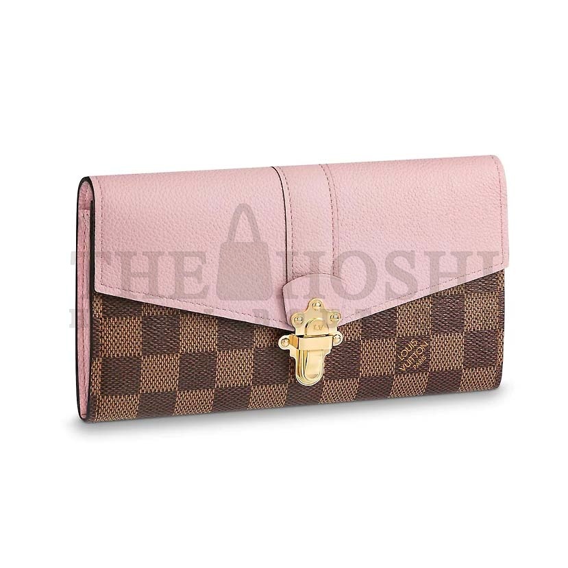 L0vis Vvtt0n LV Women Clapton Wallet in Damier Ebène Coated Canvas Master Quality