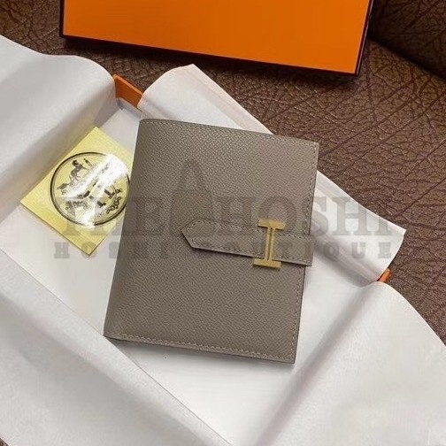 H**me5 Bearn Compact Wallet In Gris Asphalt Epsom Leather Master Quality