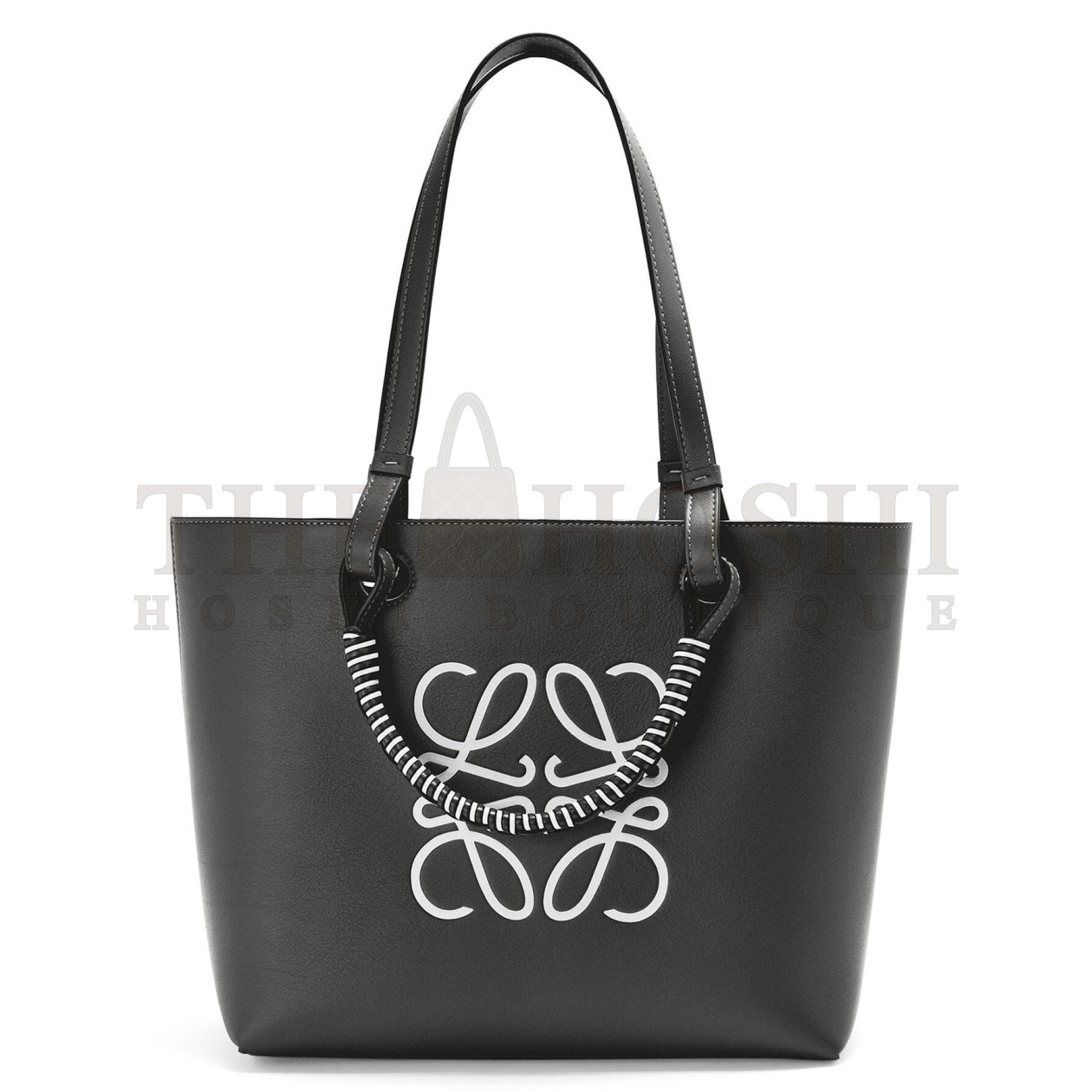 L0ew* Small Anagram Tote In Black Calfskin Master Quality