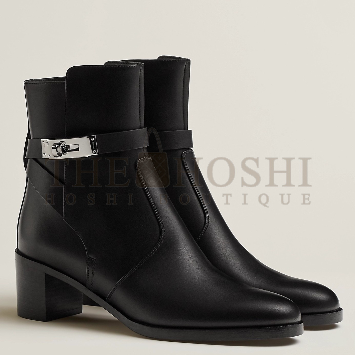 H**me5 Frenchie 50mm Ankle Boots In Black Calfskin Master Quality