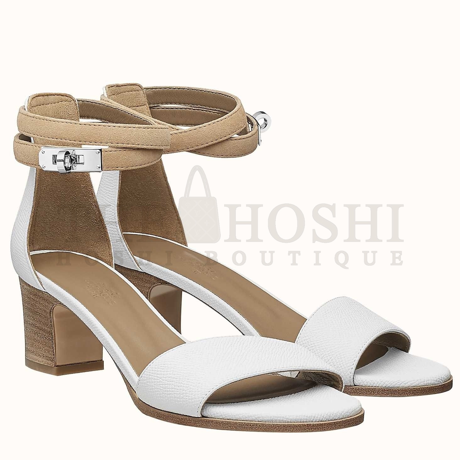H**me5 Auteuil Sandals In White Calfskin Master Quality