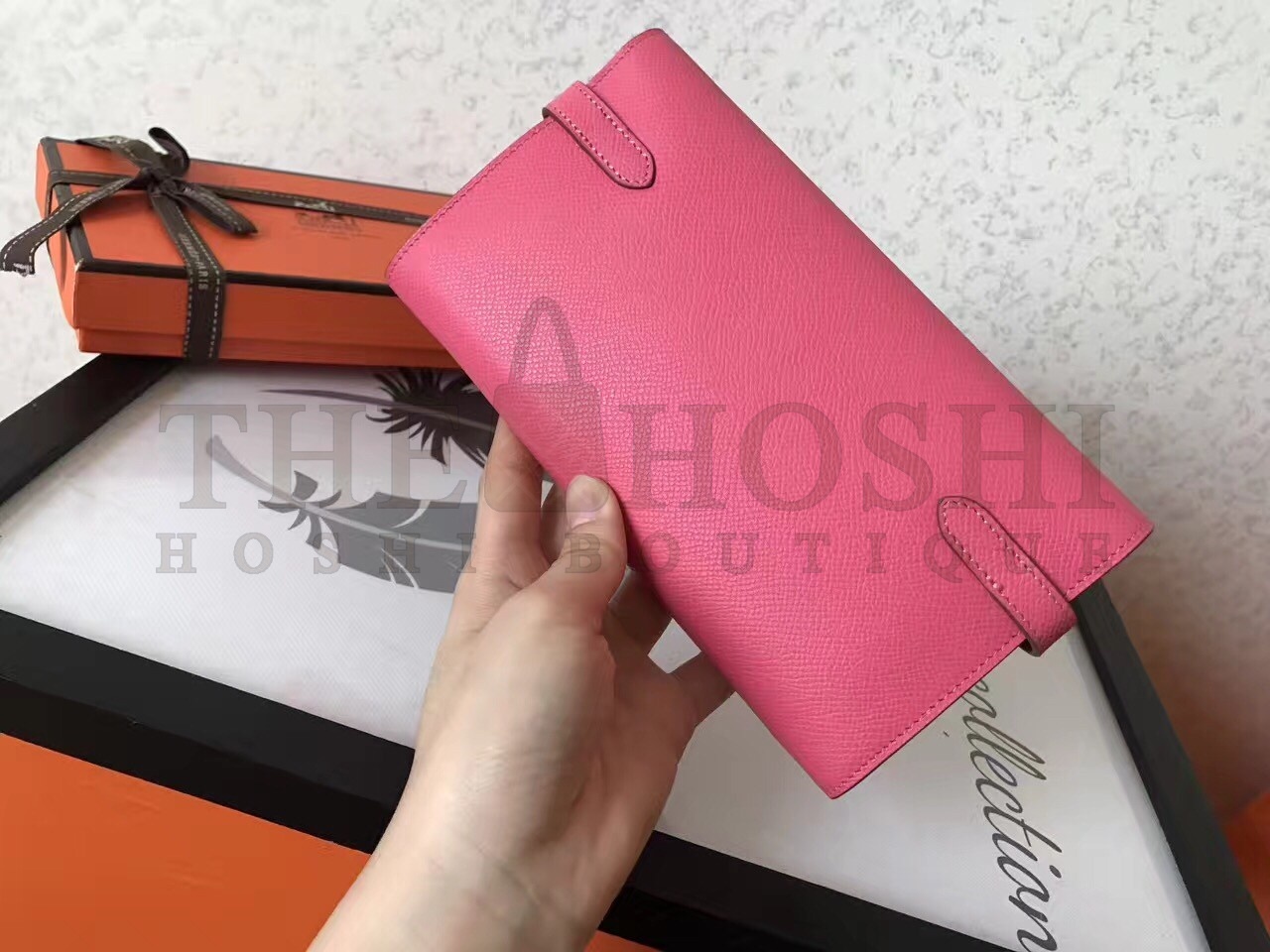 H**me5 Kelly Classic Long Wallet In Pink Epsom Leather Master Quality