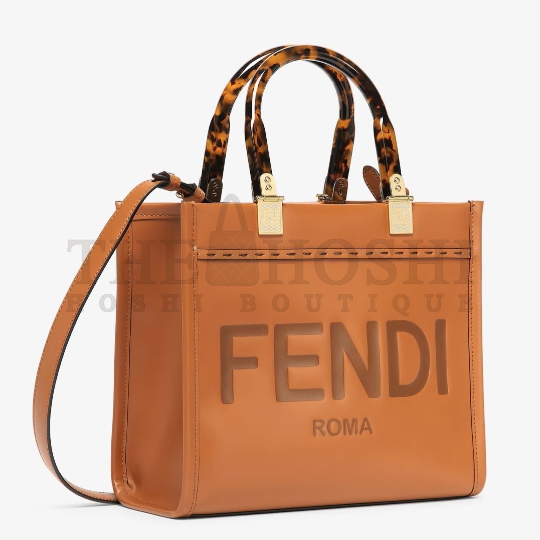 F**di Sunshine Small Tote Bag In Brown Calfskin Master Quality