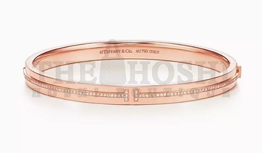 T*f*ny T series 18K D1am0nd inlaid hinge bracelet Master Quality