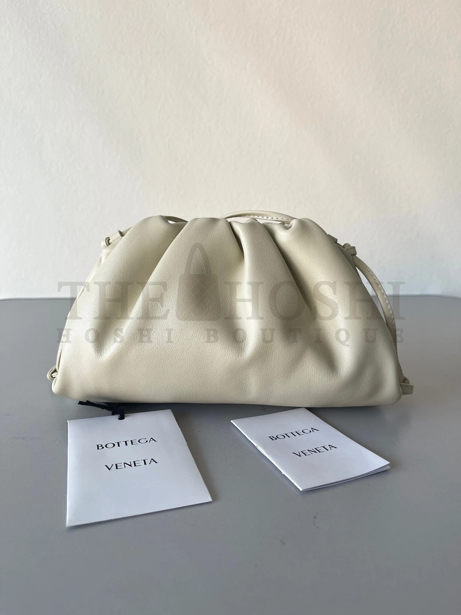 B0tt*ga Ven*ta Mini Pouch with Strap in Ivory Calfskin Master Quality