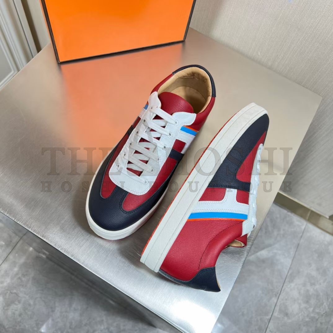 H**me5 Boomerang Sneakers In Multicolore Bordeaux Leather Master Quality