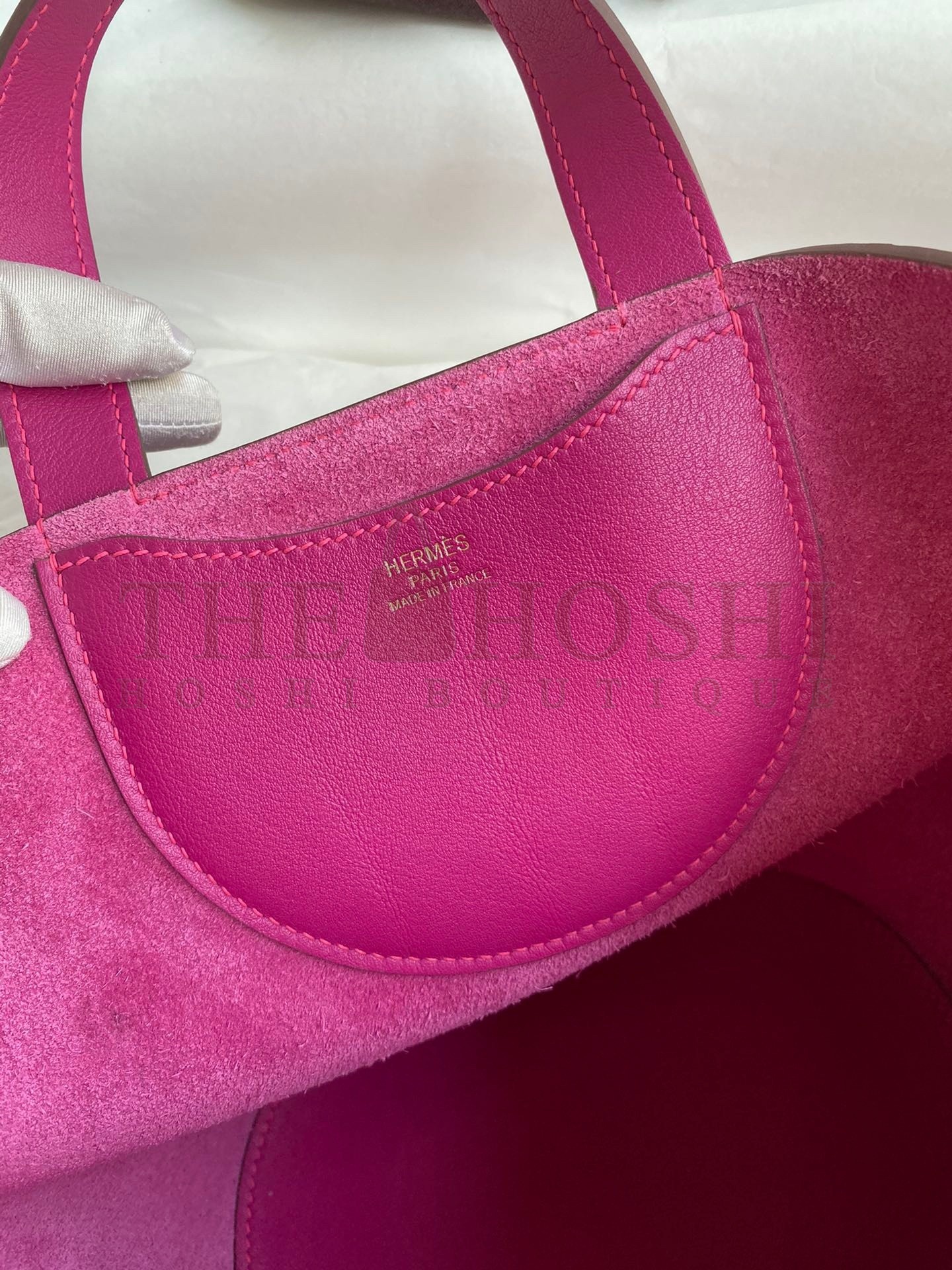H**me5 In The Loop 18 Handmade Bag in Rose Purple Clemence Leatherther Master Quality