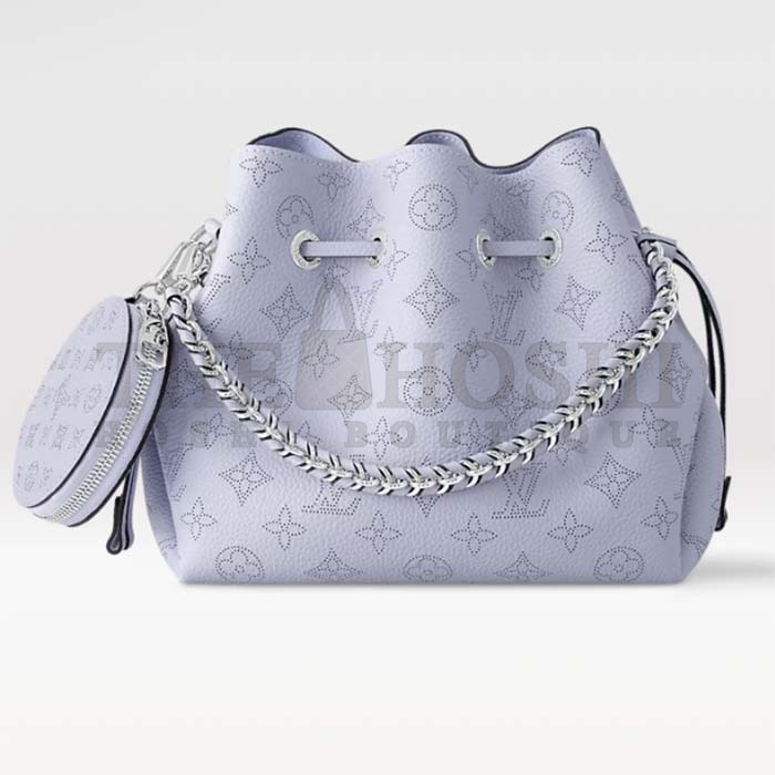 L0vis Vvtt0n LV Women Bella Bucket Bag Lilac Perforated Mahina Calfskin M22714 Master Quality