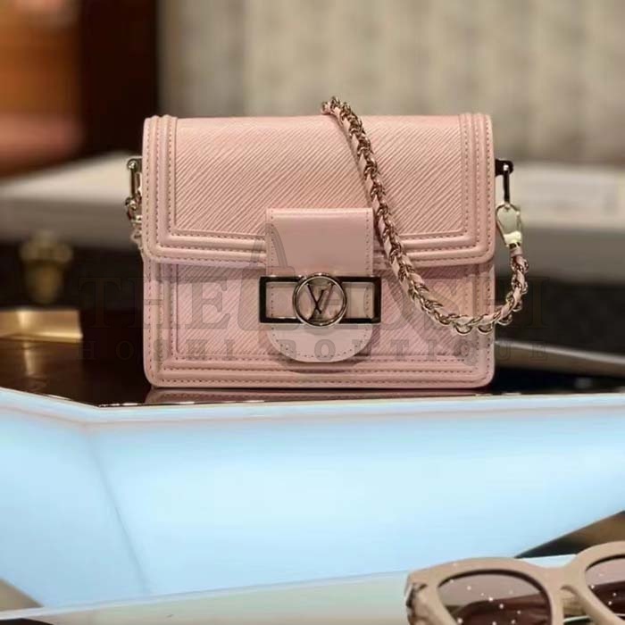 L0vis Vvtt0n LV Women Mini Dauphine Handbag Pink Epi Grained Cowhide Leather Master Quality