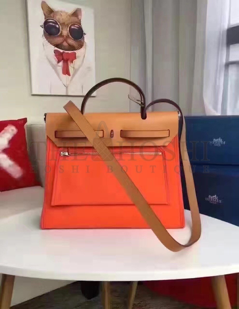 H**me5 Herbag Zip PM 31cm Bag In Orange Canvas Master Quality