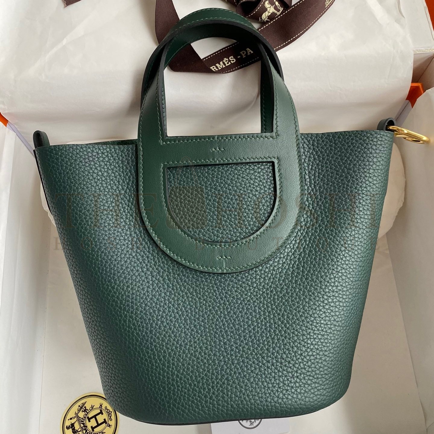 H**me5 In The Loop 18 Handmade Bag in Vert Cypres Clemence Leather Master Quality