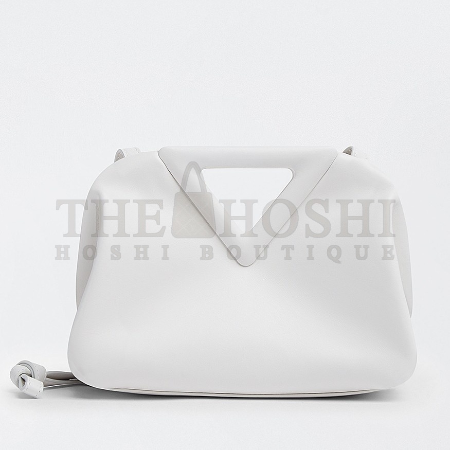 B0tt*ga Ven*ta Small Point Top Handle Bag In White Leather Master Quality
