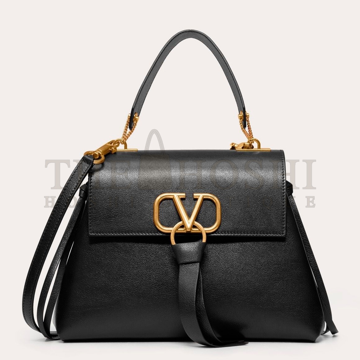Va1e*ntin0 Small Vring Handbag In Black Buffalo Leather Master Quality