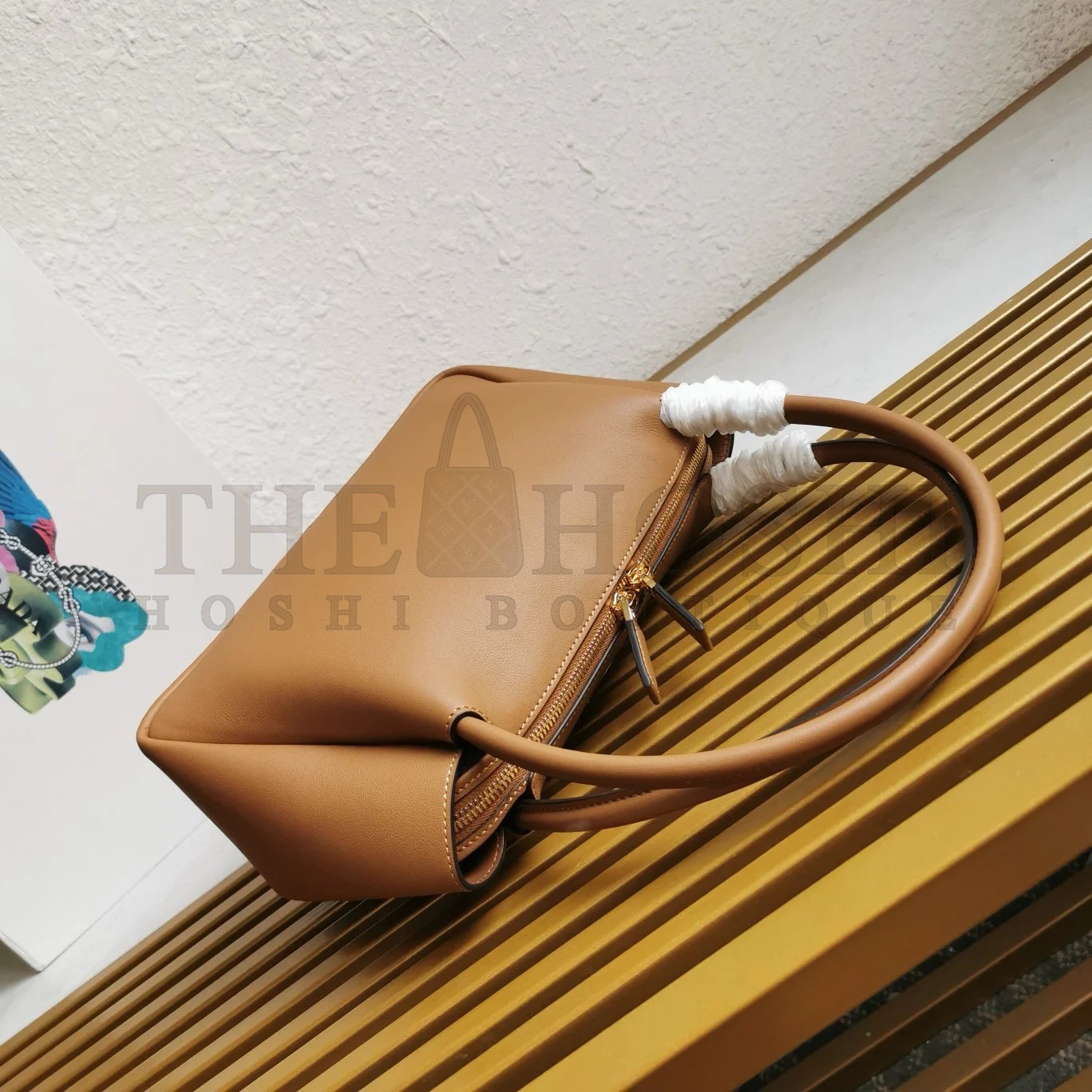 Pra*a Shoulder Bag in Brown Calfskin with Triangle Logo Master Quality