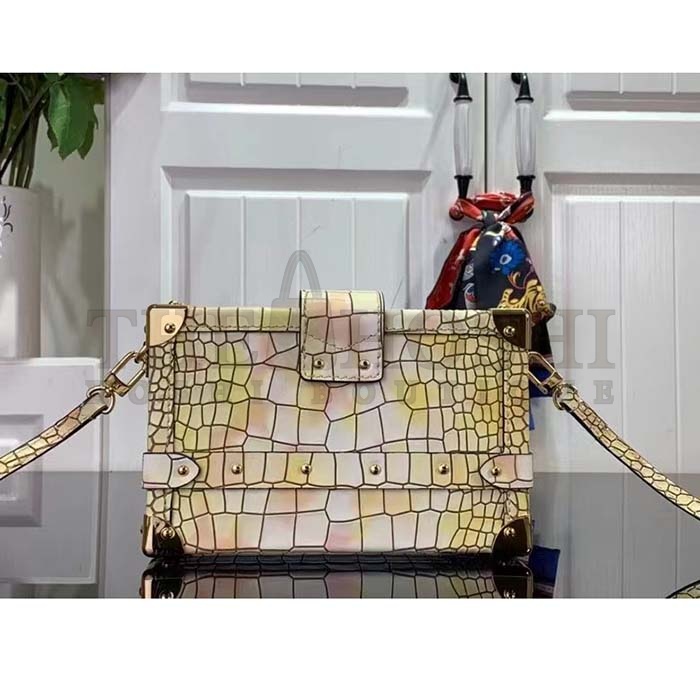 L0vis Vvtt0n LV Women Petite Malle Handbag Royal Garden Soft Shine Alligator Leather Master Quality