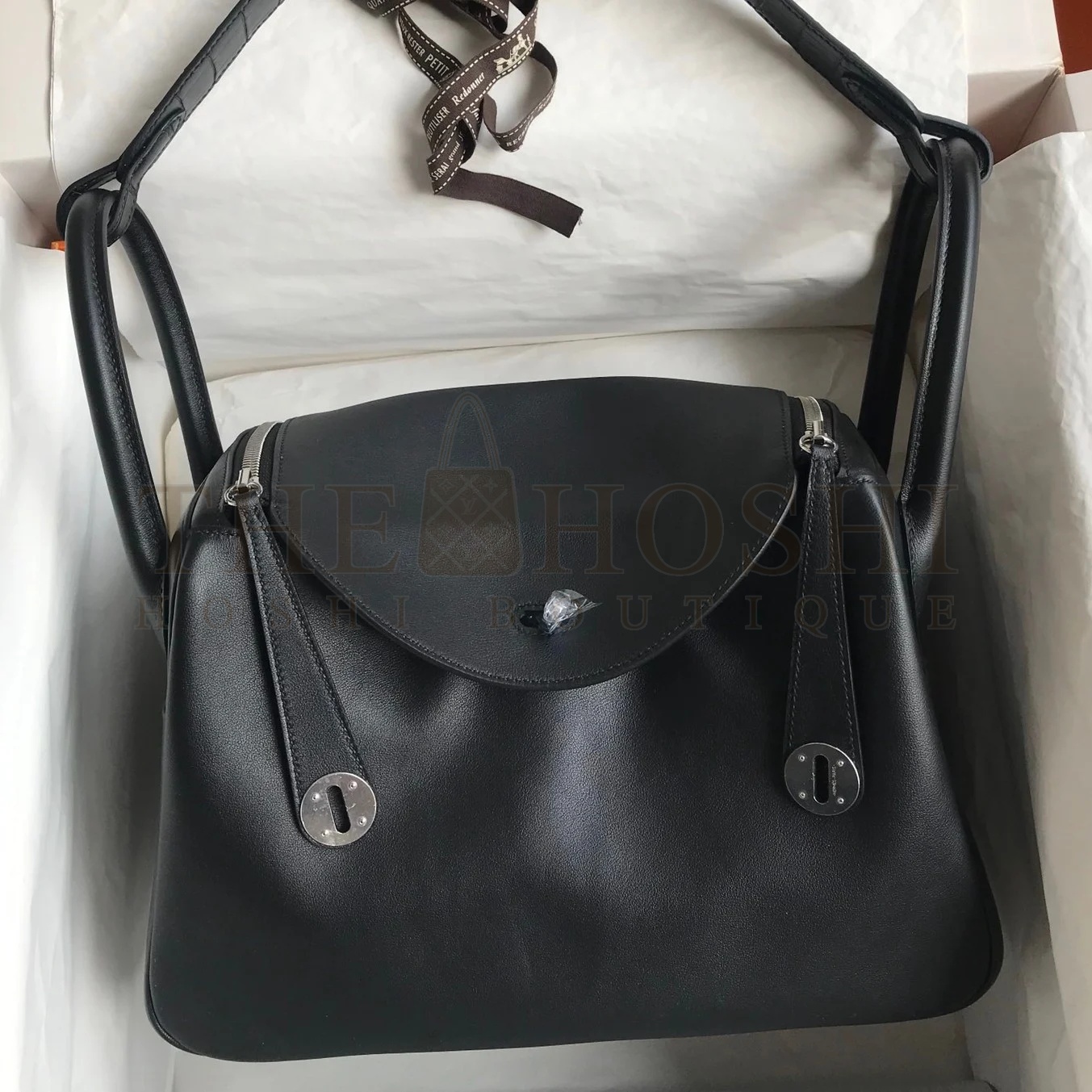 H**me5 Touch Lindy 30 Handmade Bag In Black Swift Calfskin Master Quality