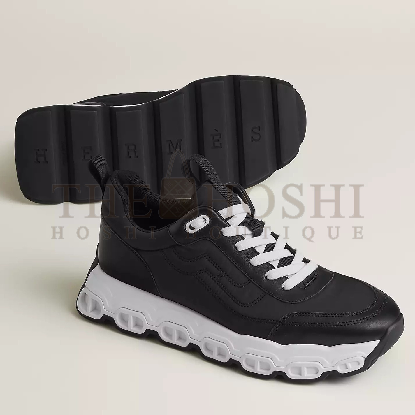 H**me5 Men's Impulse Sneakers in Black Fabric and Leather Master Quality