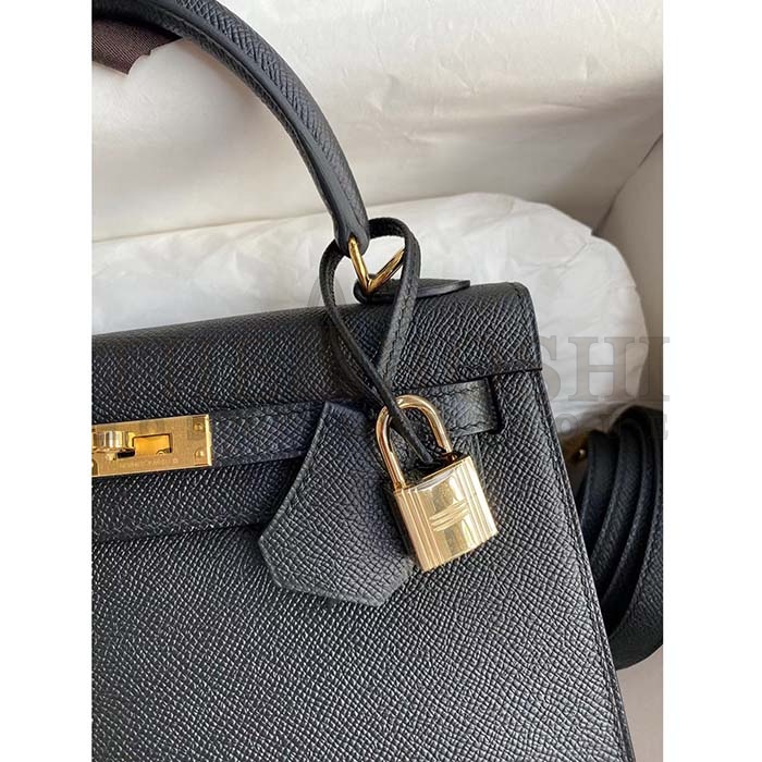 H**me5 Women Kelly Sellier 32 Bag in Togo Leather with Gold Hardware-Black Master Quality