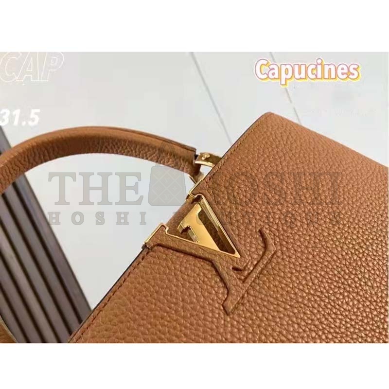 L0vis Vvtt0n LV Women Capucines MM Handbag Gold Arizona Taurillon Cowhide Master Quality