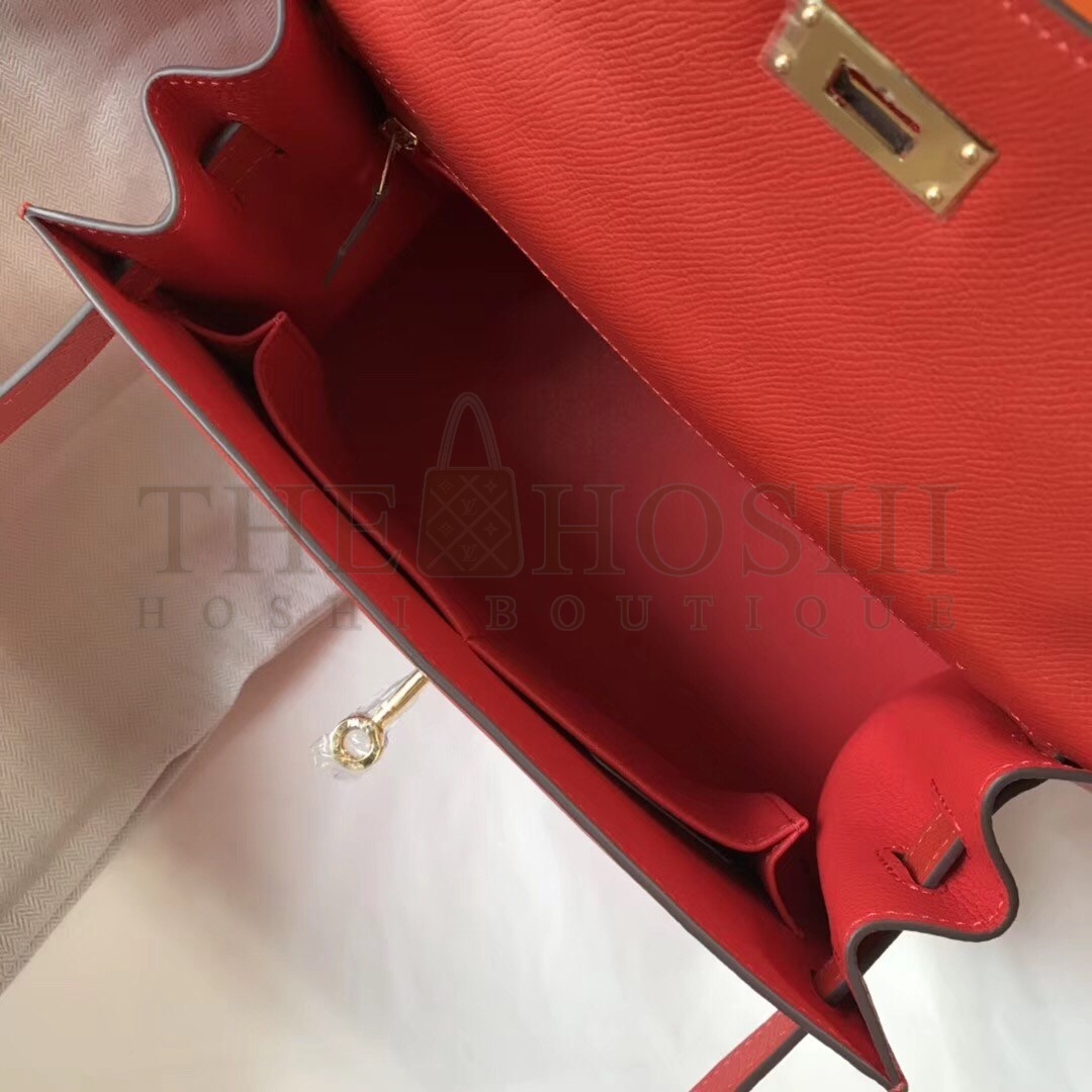 H**me5 Kelly 28cm Sellier Bag In Red Epsom Leather Master Quality