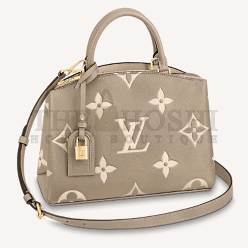 L0vis Vvtt0n LV Women Grand Palais Tote Bag Dove Monogram Embossed Grained Cowhide Master Quality