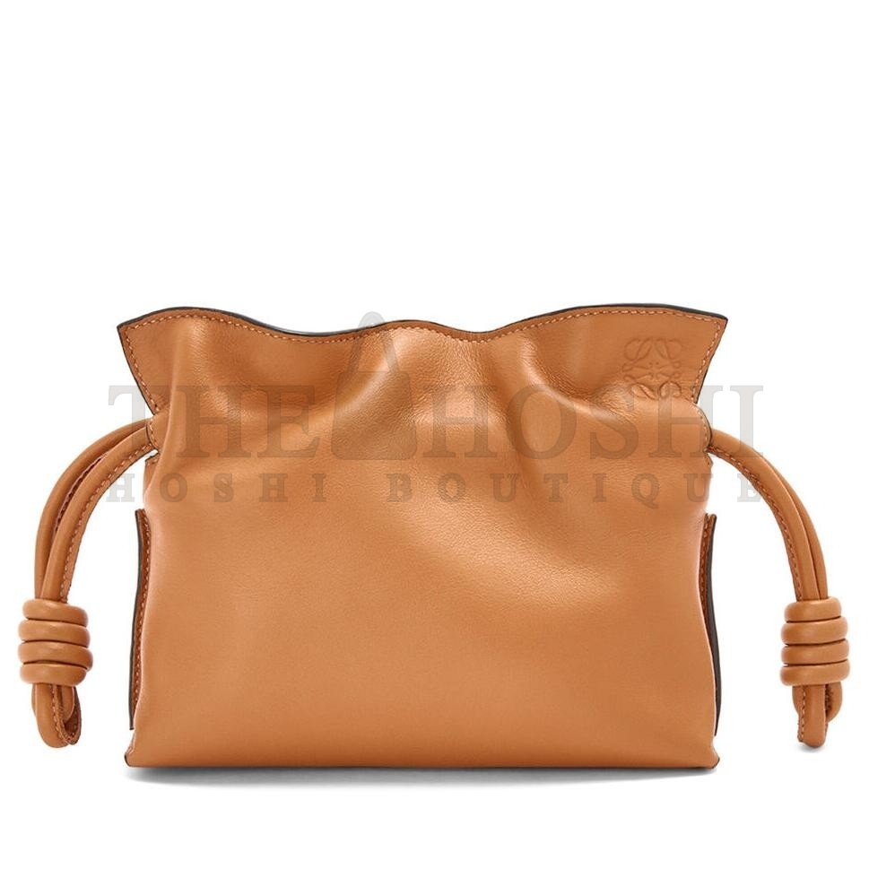 L0ew* Flamenco Nano Clutch In Brown Nappa Leather Master Quality
