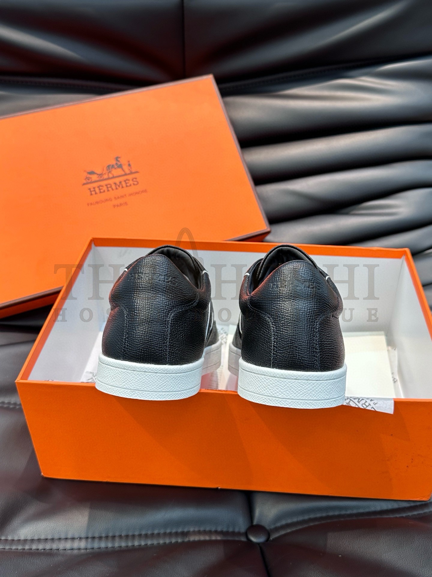 H**me5 Boomerang Sneakers In Black Epsom Calfskin Master Quality