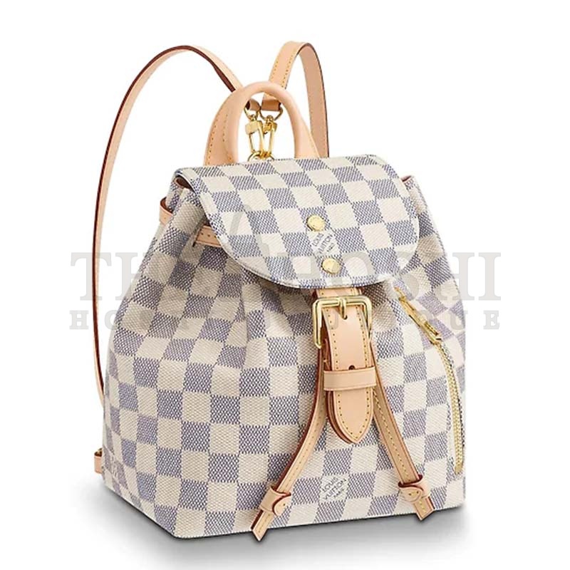 L0vis Vvtt0n LV Women Sperone BB Backpack in Damier Azur Canvas-Beige Master Quality
