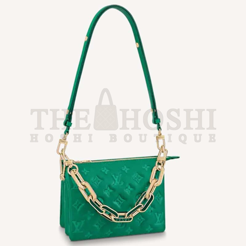L0vis Vvtt0n LV Women Coussin BB Handbag Emerald Monogram Embossed Puffy Lambskin Master Quality