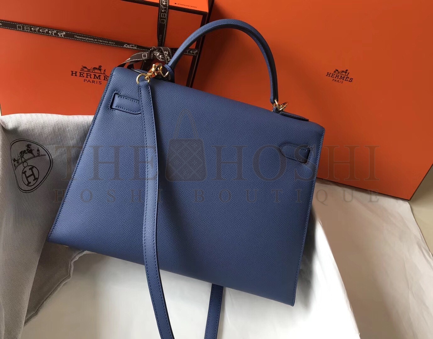 H**me5 Blue Agate Epsom Kelly 32cm Sellier Bag Master Quality
