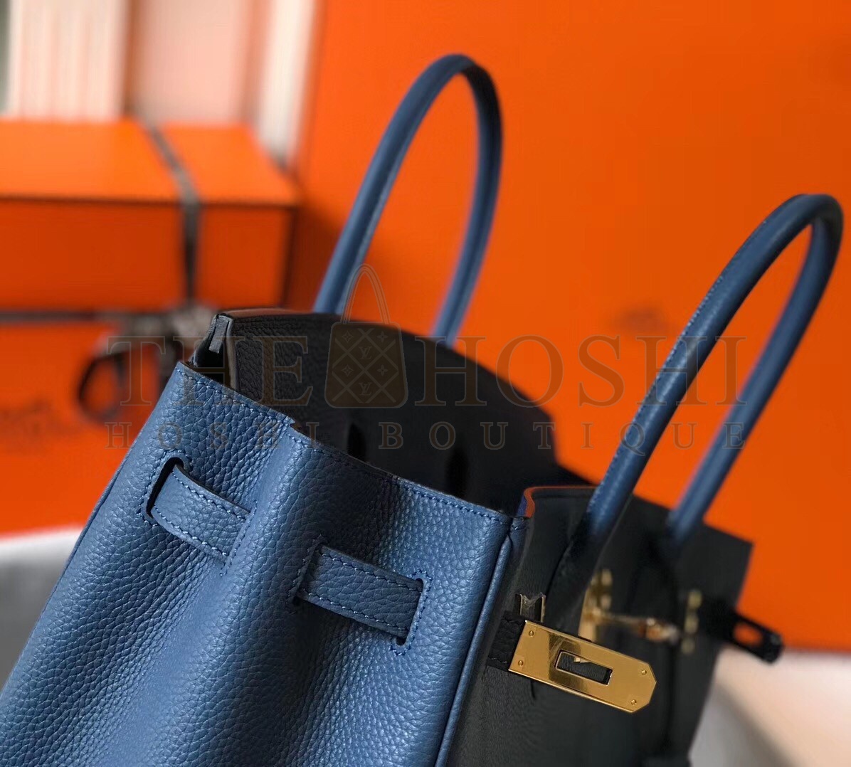 H**me5 Birkin 30 Bag in Blue Agate Clemence Leather with GHW Master Quality
