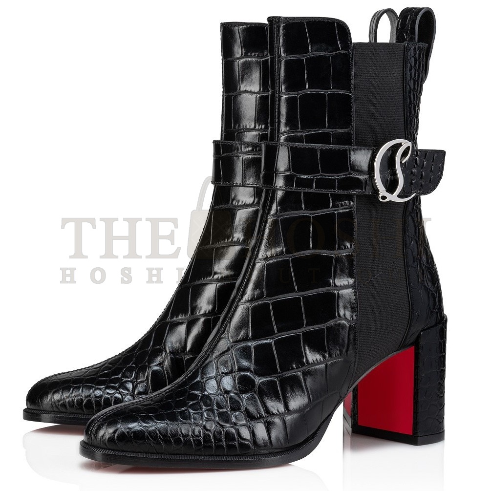 Chr1st1an Louboutin CL Chelsea Ankle Boots 70MM in Alligator Embossed Leather Master Quality