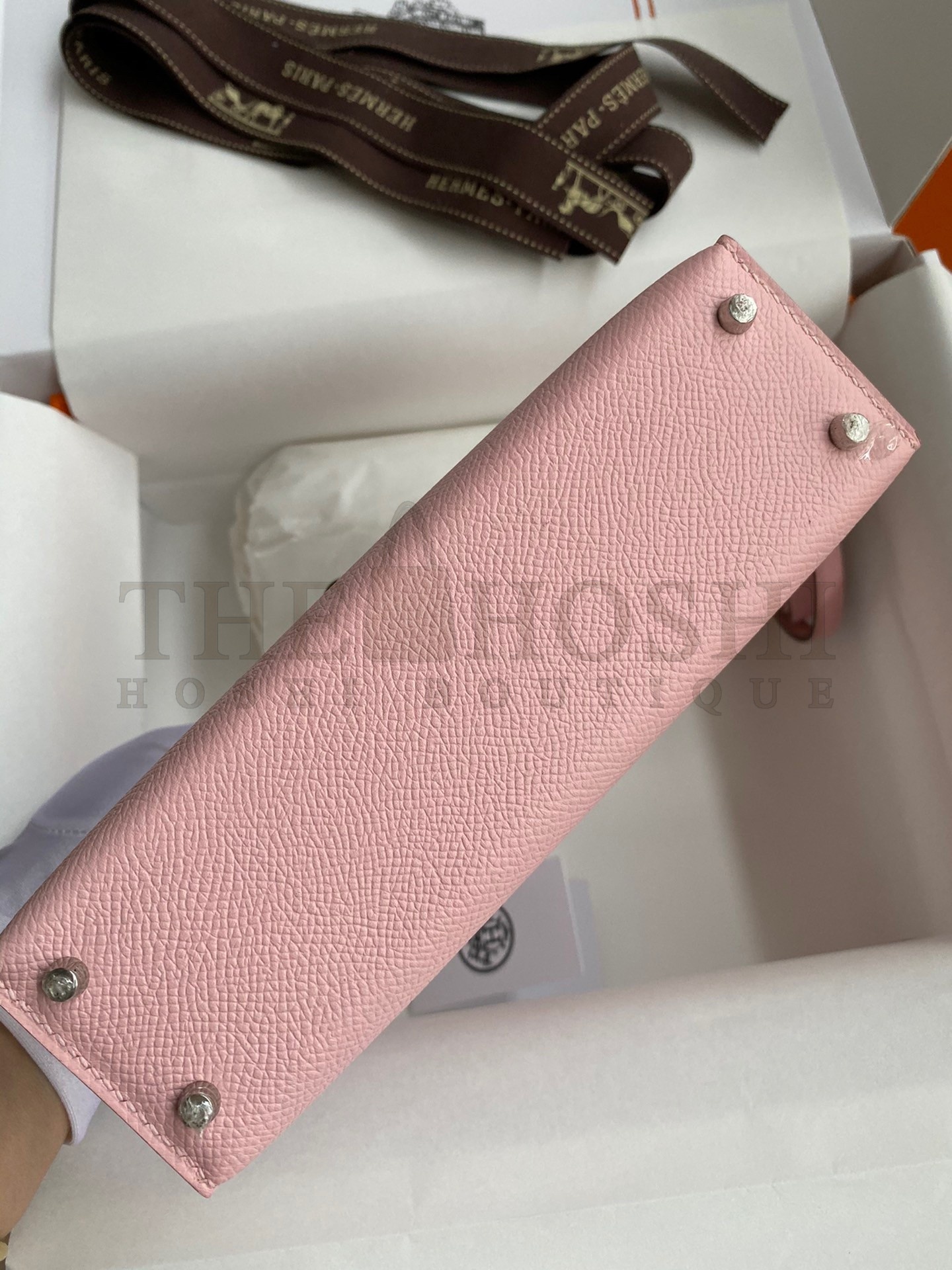 H**me5 Kelly Mini II Sellier Handmade Bag In Rose Sakura Epsom Calfskin Master Quality